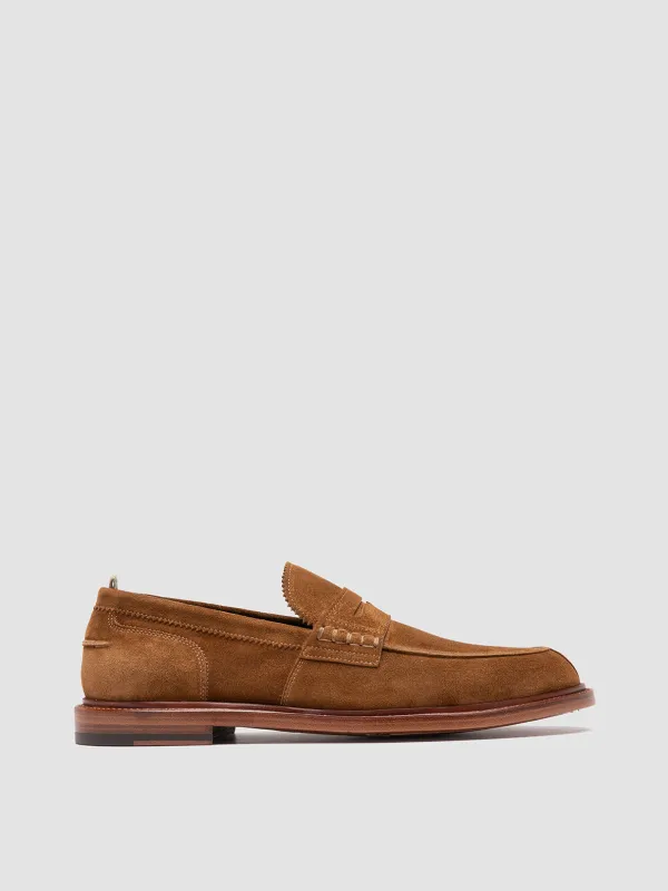 SAX 001 - Brown Suede Penny Loafers sold by Officine Creative