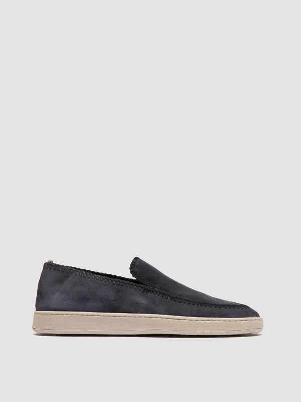 HERBIE 011 - Navy Suede Penny Loafers sold by Officine Creative