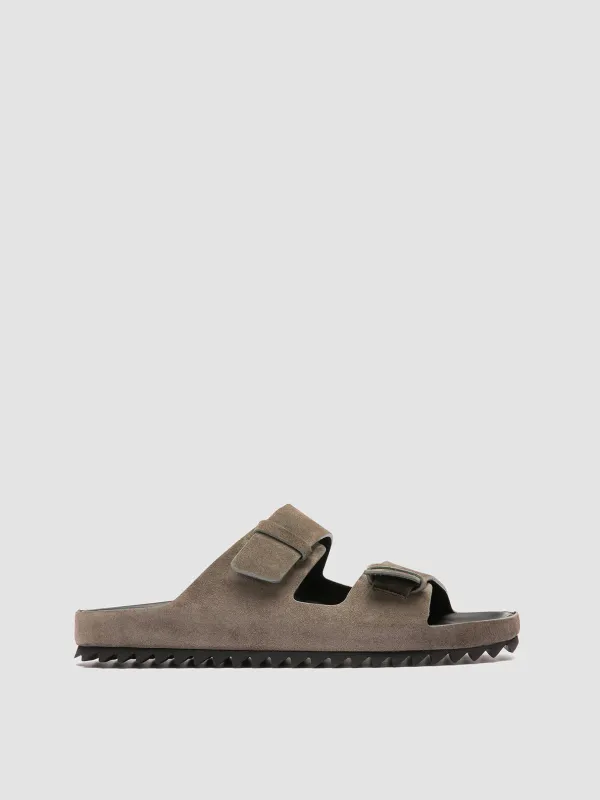 AGORÀ 010 - Green Suede Slide Sandals sold by Officine Creative