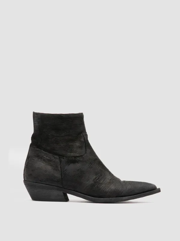 NOELIE DD 102 - Black Leather Zipped Boots sold by Officine Creative