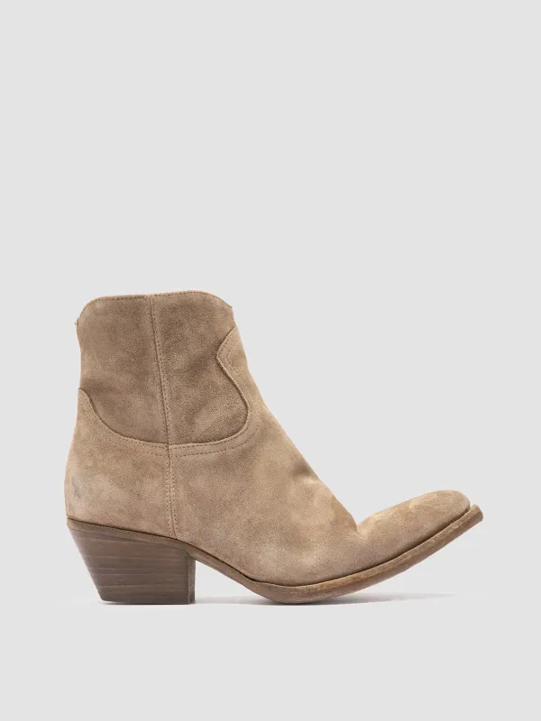 WANDA DD 103 - Taupe Suede Zip Boots made by Officine Creative