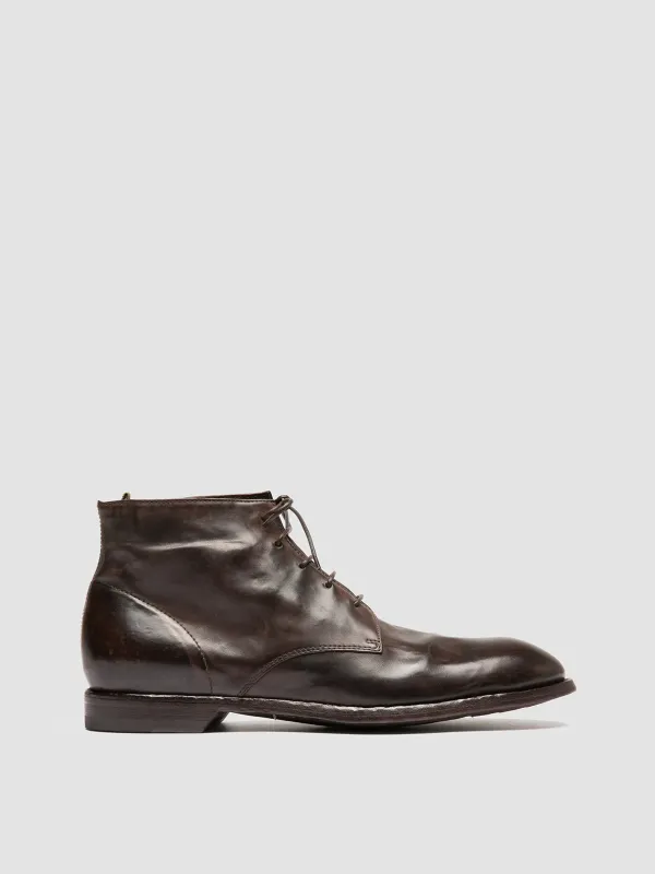 SOUND 003 - Brown Leather Lace-up Boots sold by Officine Creative
