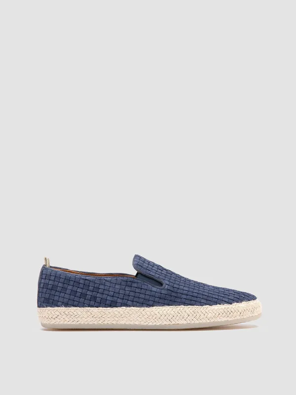BOWLINE 001 - Navy Woven Espadrille Shoes made by Officine Creative