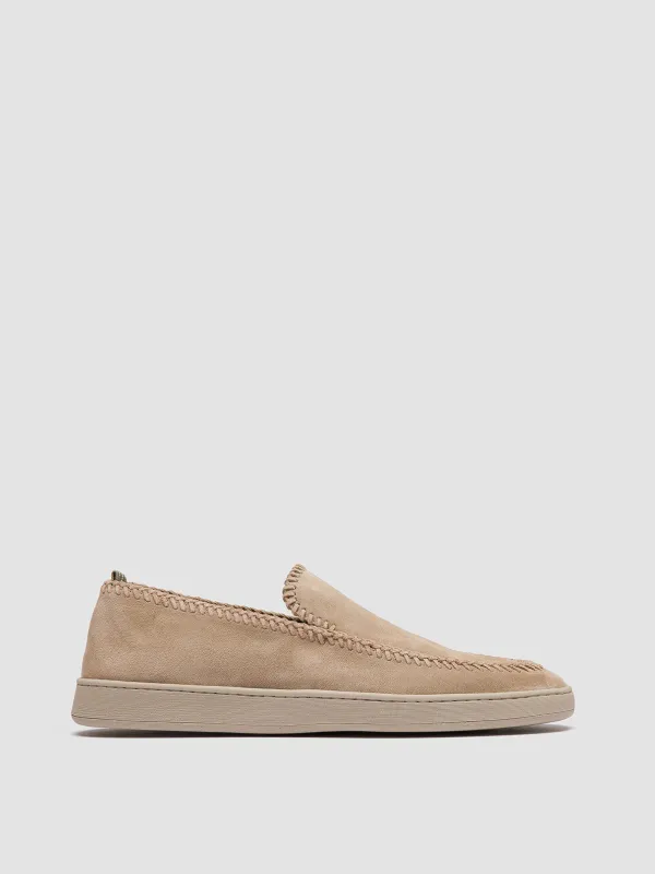 HERBIE 011 - Beige Suede Penny Loafers sold by Officine Creative