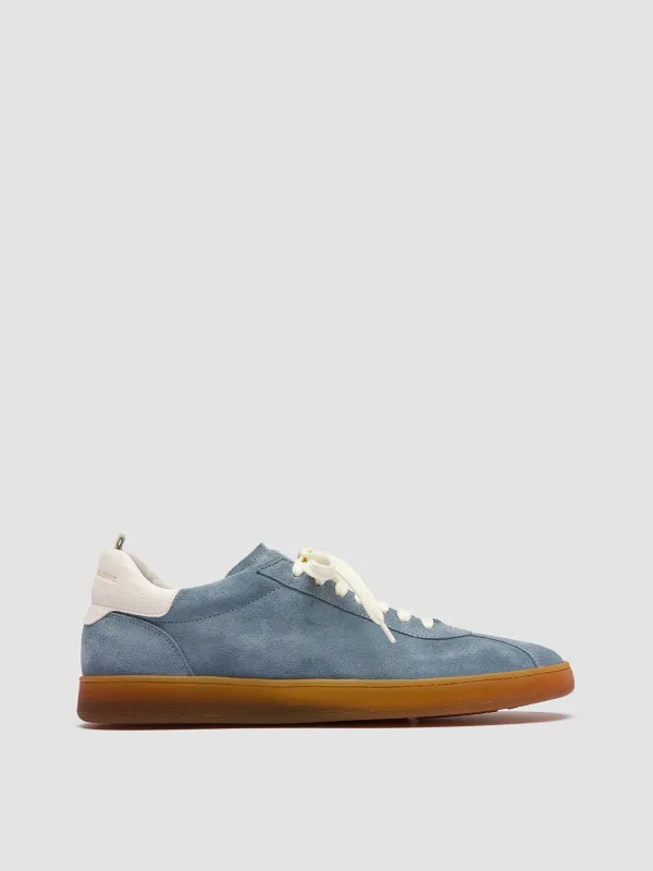 HALO 001 - Light Blue Leather and Suede Sneakers sold by Officine Creative