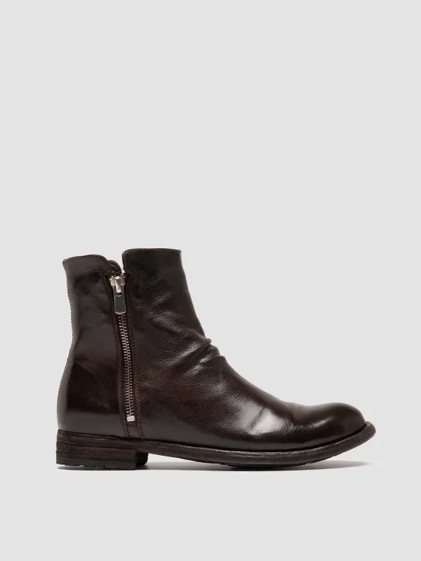 LEXIKON 097 - Dark Brown Leather Booties sold by Officine Creative