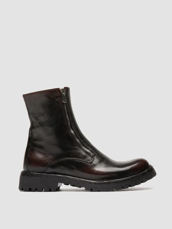 LORAINE 026 - Dark Burgundy Zipped Boots sold by Officine Creative
