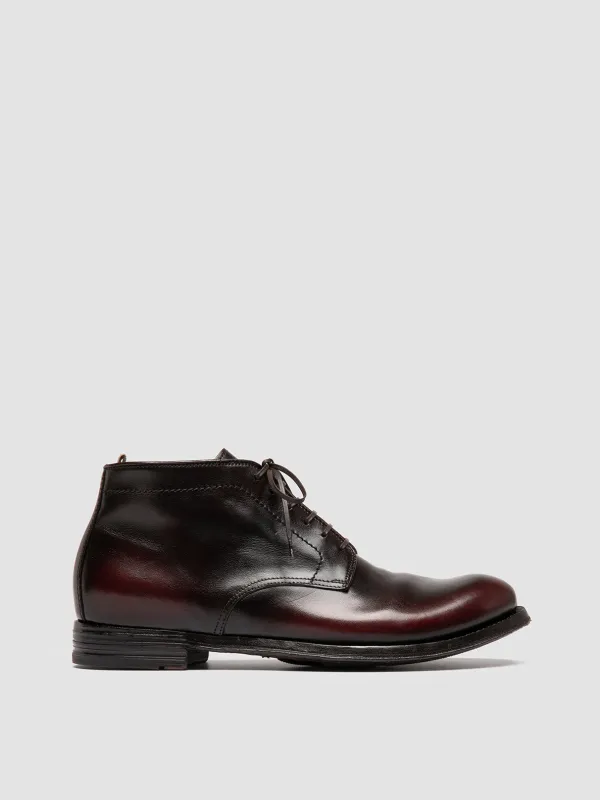 ANATOMIA 88 - Burgundy Leather Chukka Boots sold by Officine Creative