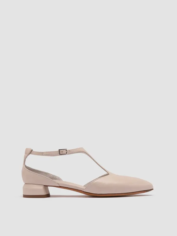 SAGE 103 - Ivory Leather T-Bar Shoes sold by Officine Creative