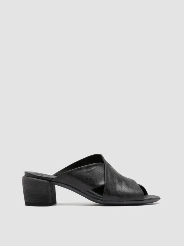 HADRY 007 - Black Leather Slide Sandals sold by Officine Creative