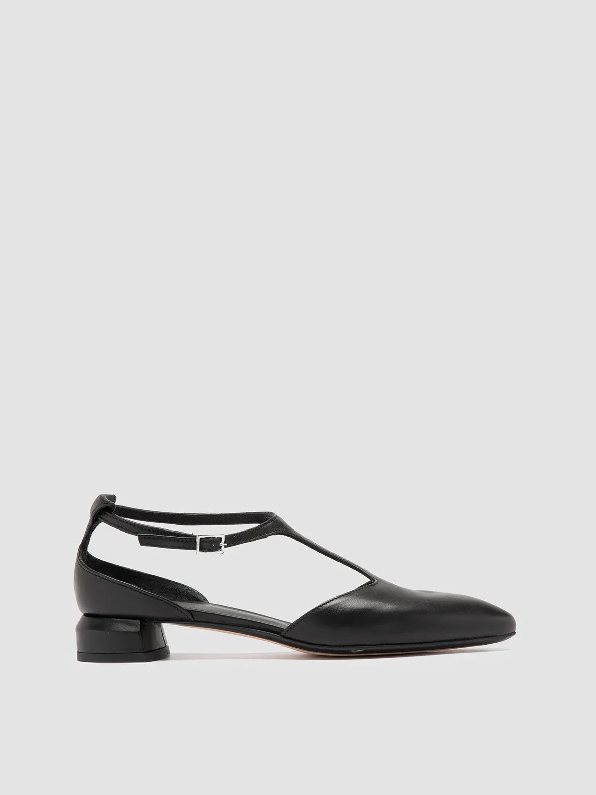 SAGE 103 - Black Leather T-Bar Shoes sold by Officine Creative