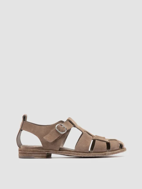 LEXIKON 536 - Taupe Suede Sandals made by Officine Creative