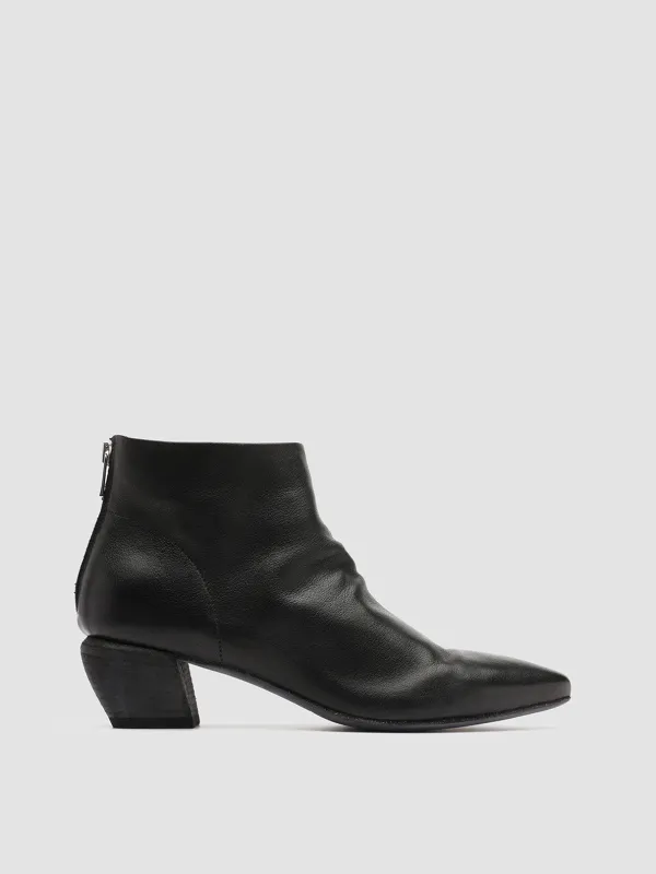 SALLY 001 - Black Leather Booties sold by Officine Creative