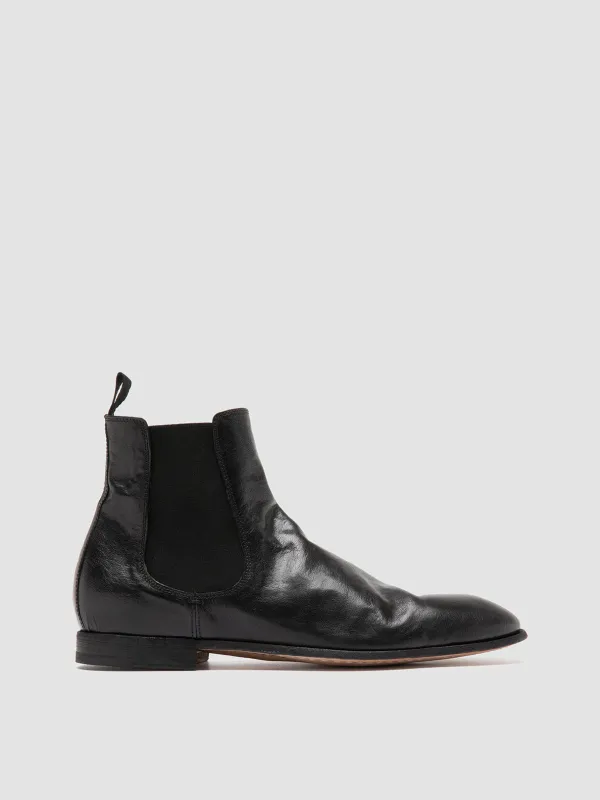 SOLITUDE 004 - Black Leather Chelsea Boots made by Officine Creative