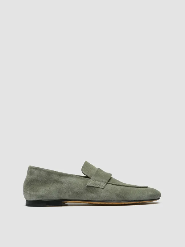 BLAIR 001 - Green Suede Loafers made by Officine Creative
