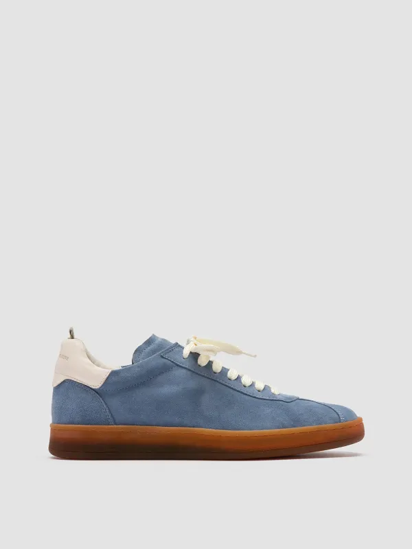 DESTINY 101 - Blue Leather and Suede Low Top Sneakers sold by Officine Creative