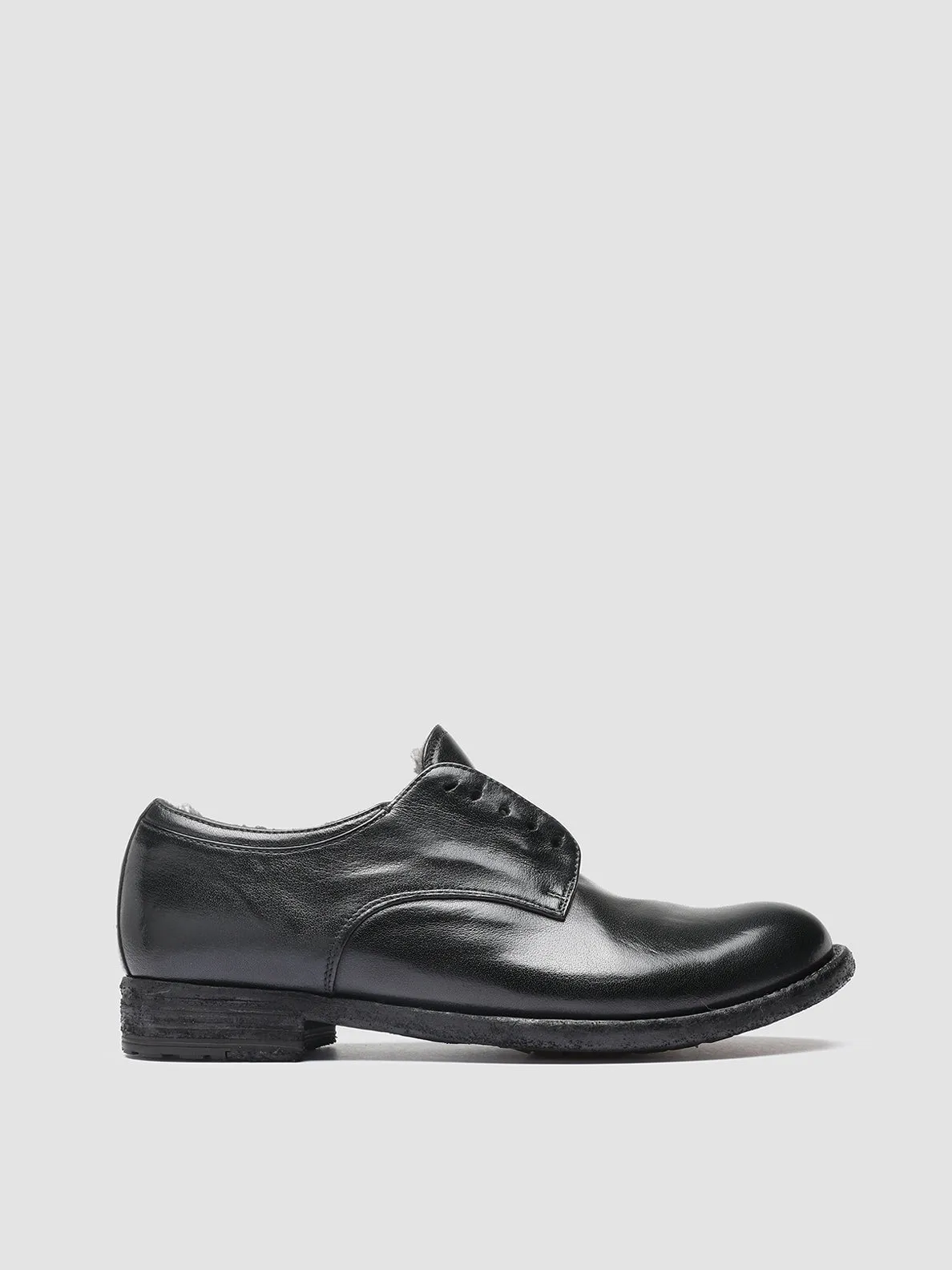 LEXIKON 102 - Black Leather Derby Shoes sold by Officine Creative
