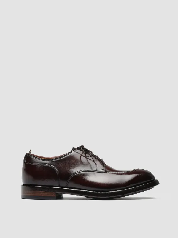 TEMPLE 005 - Burgundy Leather Derby Shoes sold by Officine Creative