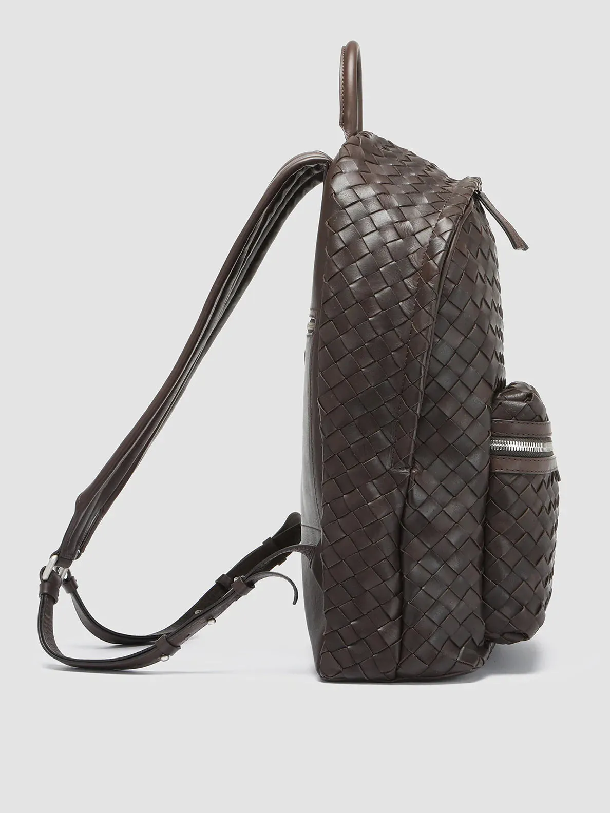 ARMOR 04 - Dark Brown Woven Leather Backpack sold by Officine Creative product image thumbnail 3