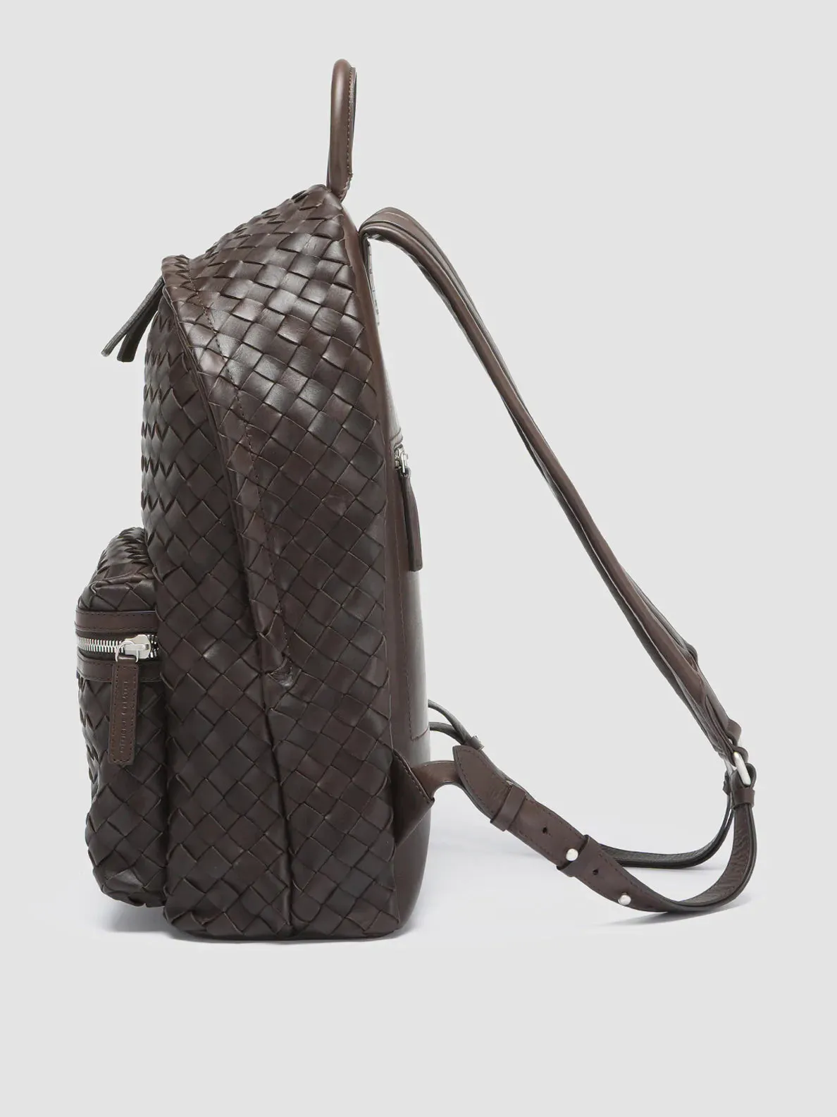 ARMOR 04 - Dark Brown Woven Leather Backpack sold by Officine Creative product image thumbnail 5