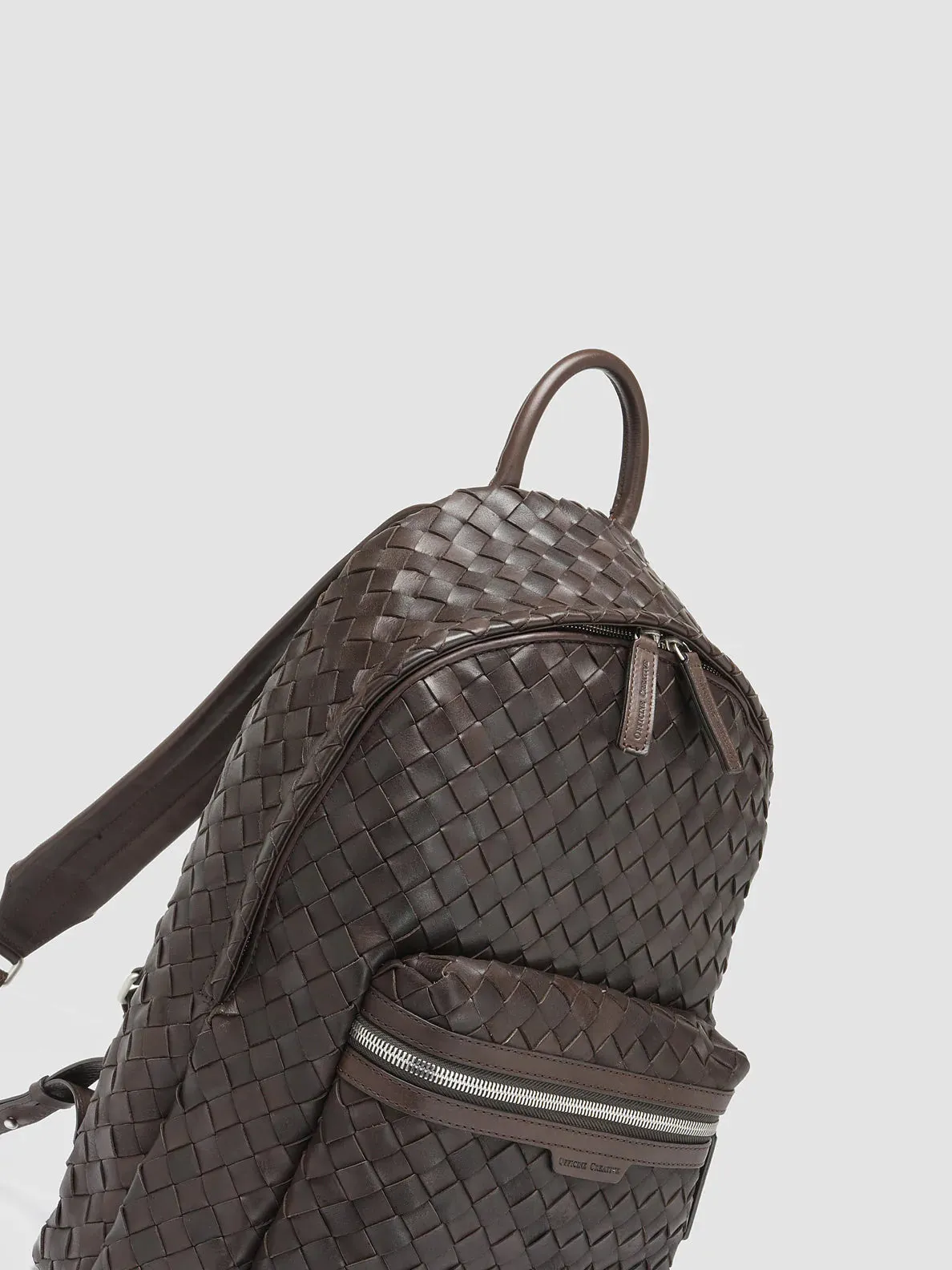 ARMOR 04 - Dark Brown Woven Leather Backpack sold by Officine Creative product image thumbnail 2