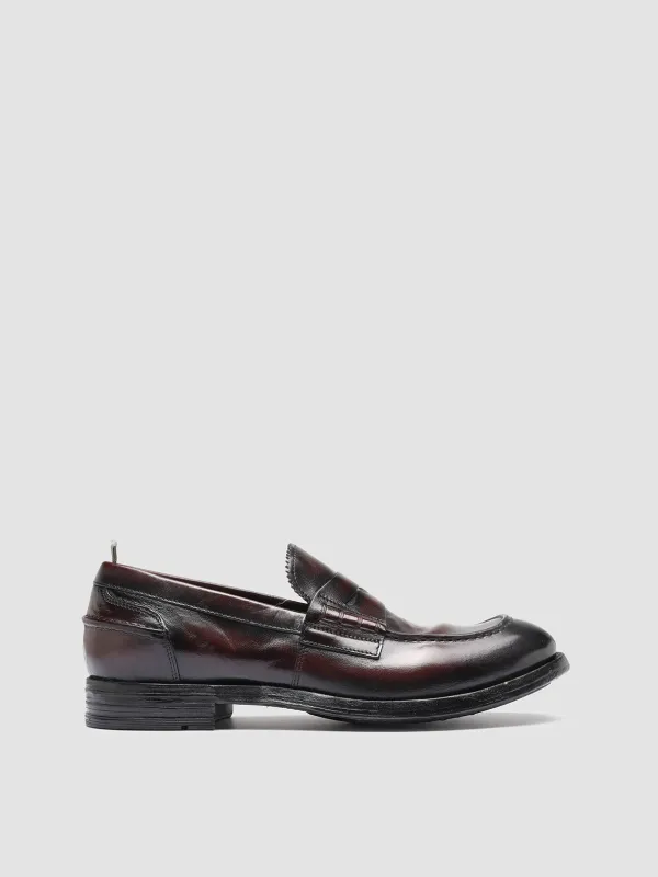 BALANCE 011- Burgundy Leather Penny Loafers sold by Officine Creative