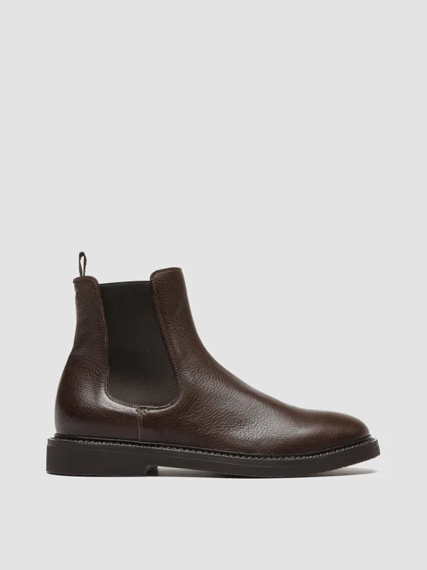 HOPKINS FLEXI 204 - Brown Leather Chelsea Boots made by Officine Creative