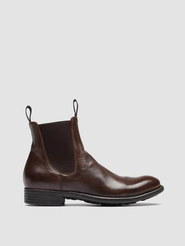 CALIXTE 004 - Brown Leather Chelsea Boots made by Officine Creative