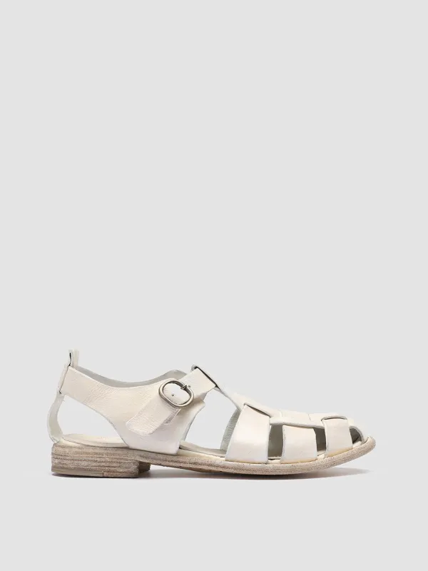 LEXIKON 536 - White Leather Sandals sold by Officine Creative