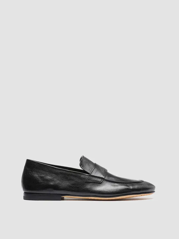 AIRTO 001 - Black Leather Penny Loafers sold by Officine Creative