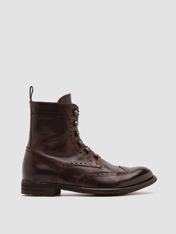 LEXIKON 131 - Burgundy Leather Booties sold by Officine Creative