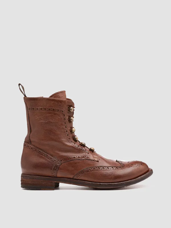 LEXIKON 131 - Light Brown Leather Booties sold by Officine Creative