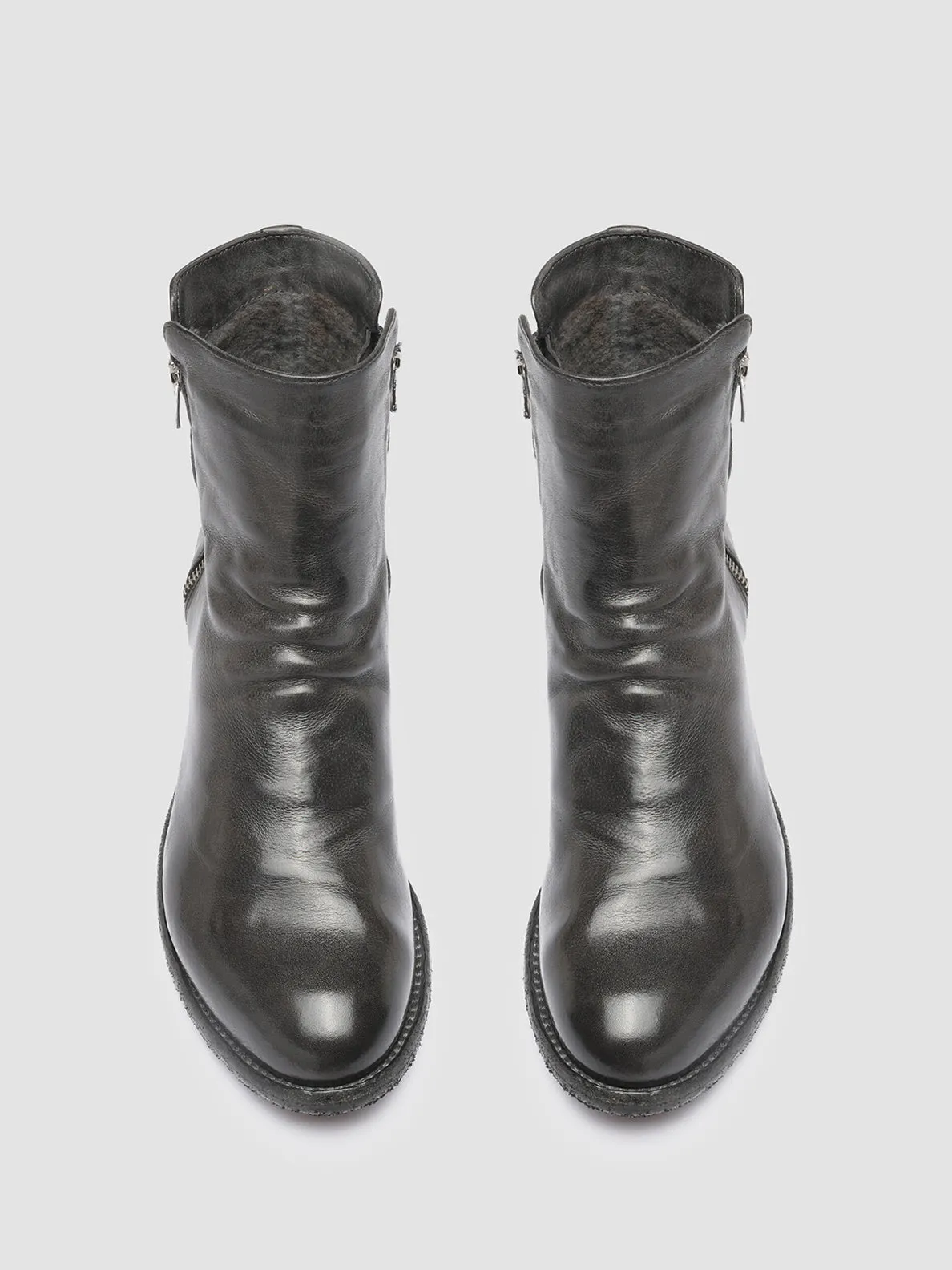 LEXIKON 097 - Gray Leather and Shearling Ankle Boots sold by Officine Creative product image thumbnail 2