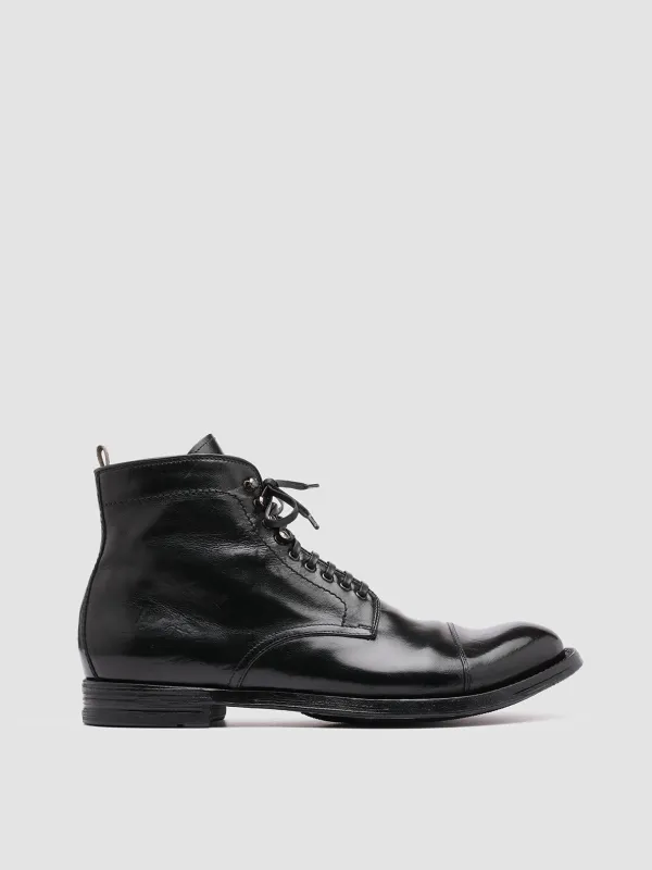 ANATOMIA 016 - Black Leather Ankle Boots sold by Officine Creative