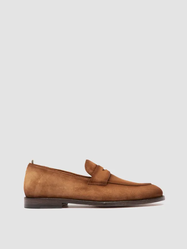 OPERA 001 - Brown Suede Penny Loafers sold by Officine Creative