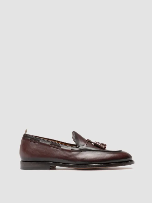 OPERA 002 - Brown Leather Tassel Loafers made by Officine Creative