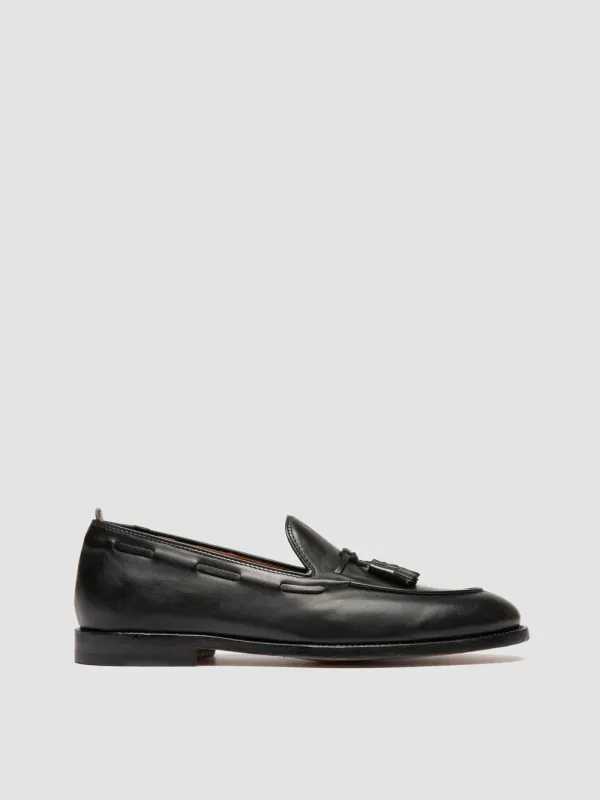 OPERA 002 - Black Leather Tassel Loafers made by Officine Creative