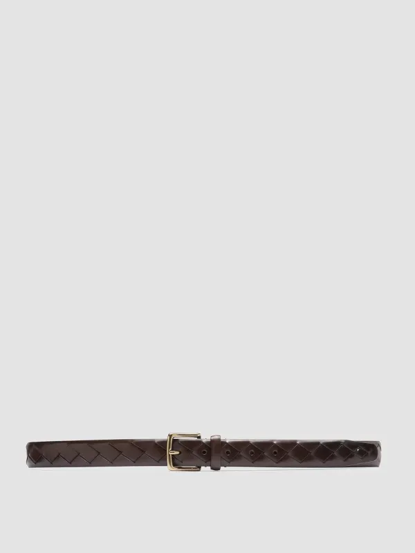 OC STRIP 29 - Brown Woven Leather Belt sold by Officine Creative
