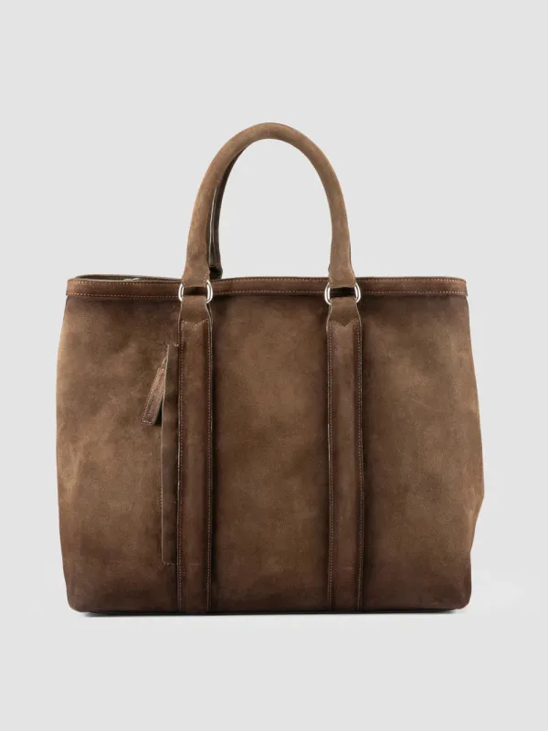 QUENTIN 021 - Brown Suede Briefcase sold by Officine Creative
