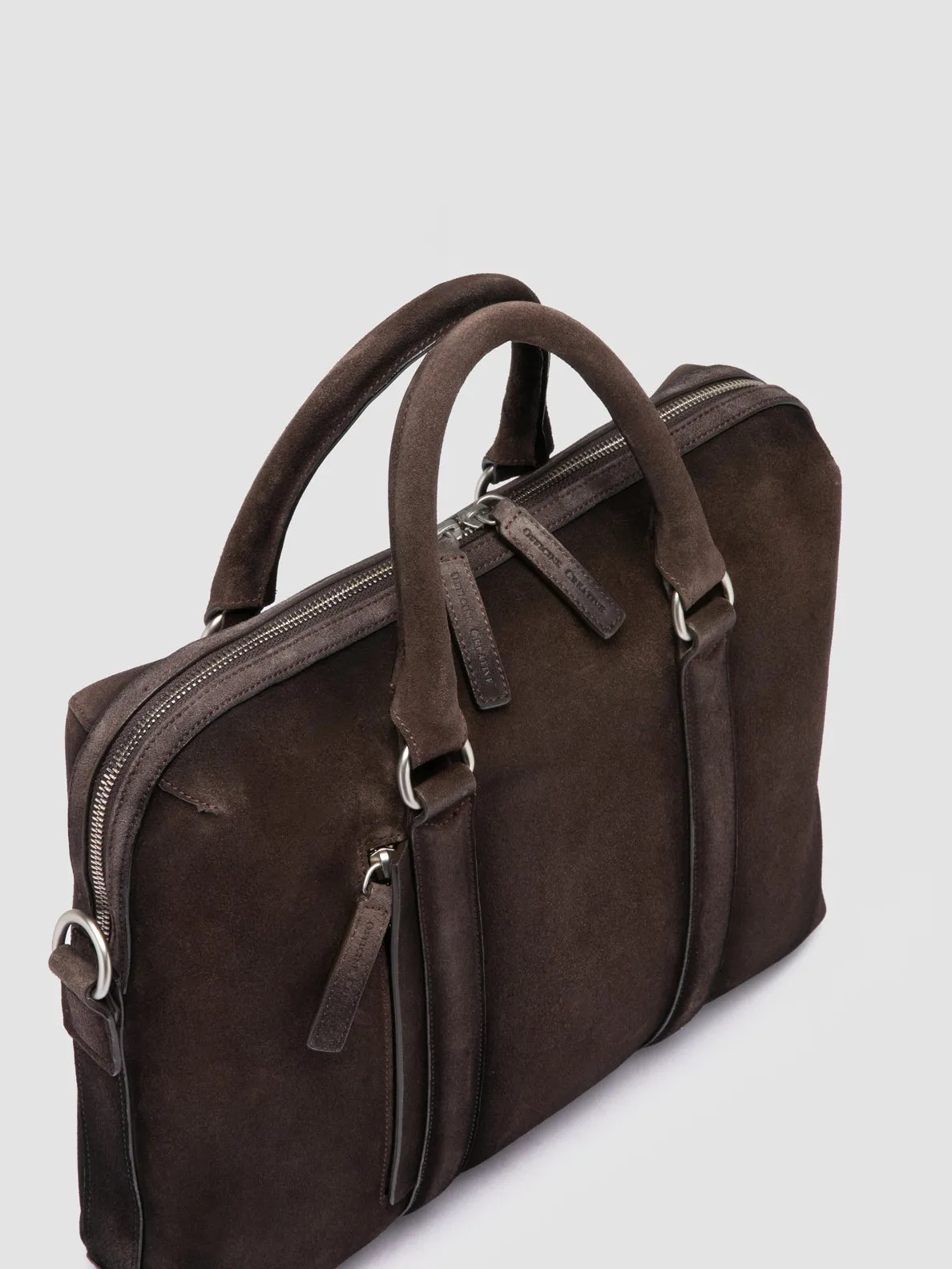 QUENTIN 019 - Dark Brown Suede Briefcase sold by Officine Creative product image thumbnail 2