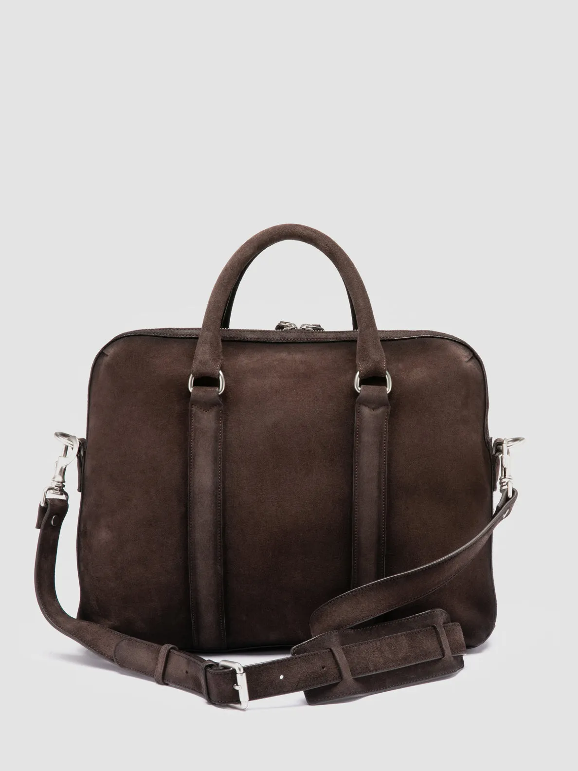 QUENTIN 019 - Dark Brown Suede Briefcase sold by Officine Creative product image thumbnail 4