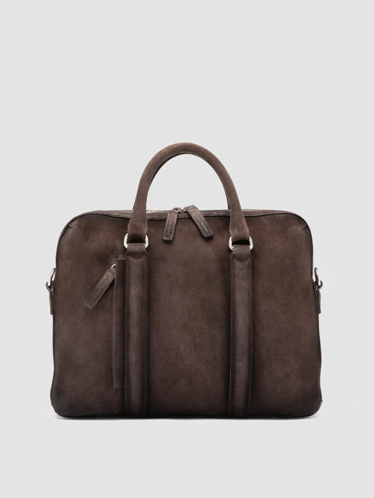 QUENTIN 019 - Dark Brown Suede Briefcase sold by Officine Creative