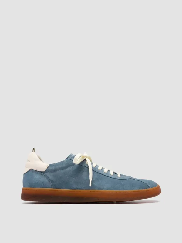 HALO 001 - Blue Leather and Suede Sneakers sold by Officine Creative