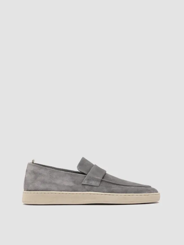 HERBIE 001 - Grey Suede Penny Loafers sold by Officine Creative