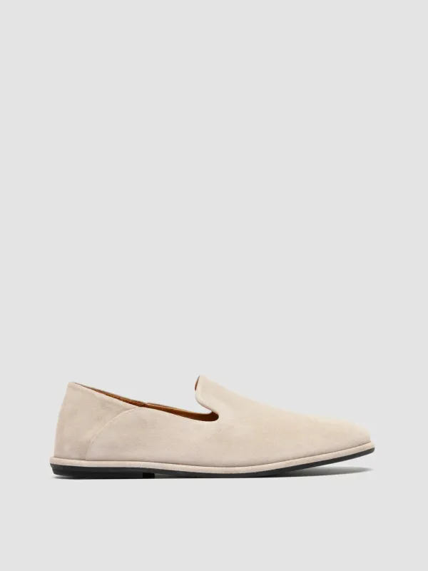 MIENNE 001 - Ivory Suede Penny Loafers made by Officine Creative