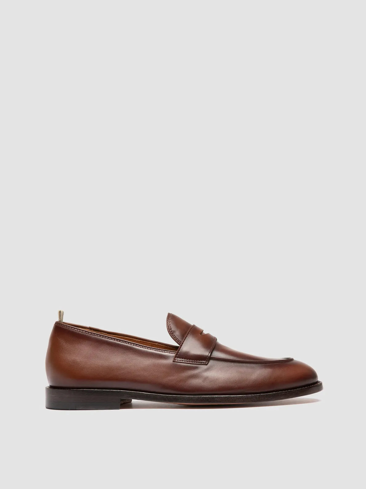 OPERA 001 - Brown Leather Penny Loafers sold by Officine Creative