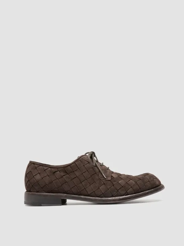 RUGGED 007 - Dark Brown Suede Derby Shoes made by Officine Creative