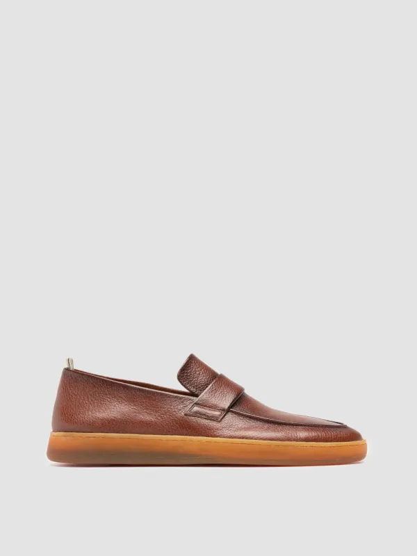 HERBIE 001 - Brown Leather Penny Loafers sold by Officine Creative