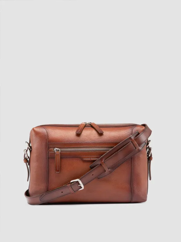 JULES 009 - Brown Leather Briefcase sold by Officine Creative