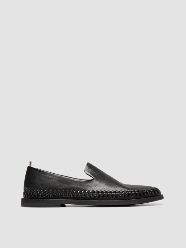MILES 002 - Black Leather Loafers made by Officine Creative